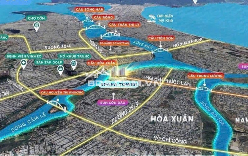 Căn hộ Spana đầu cầu Hòa Xuân Đà Nẵng , view sông, view cầu Hòa Xuân giá tốt nhất thị trường